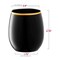 Black with Gold Elegant Stemless Plastic Wine Glasses - 12 oz. (64 Glasses)